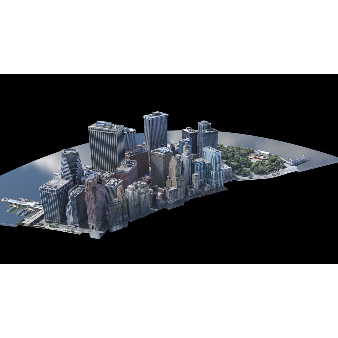 Lower Manhattan 3D Model – Low Poly Cityscape, FBX, OBJ - View 39