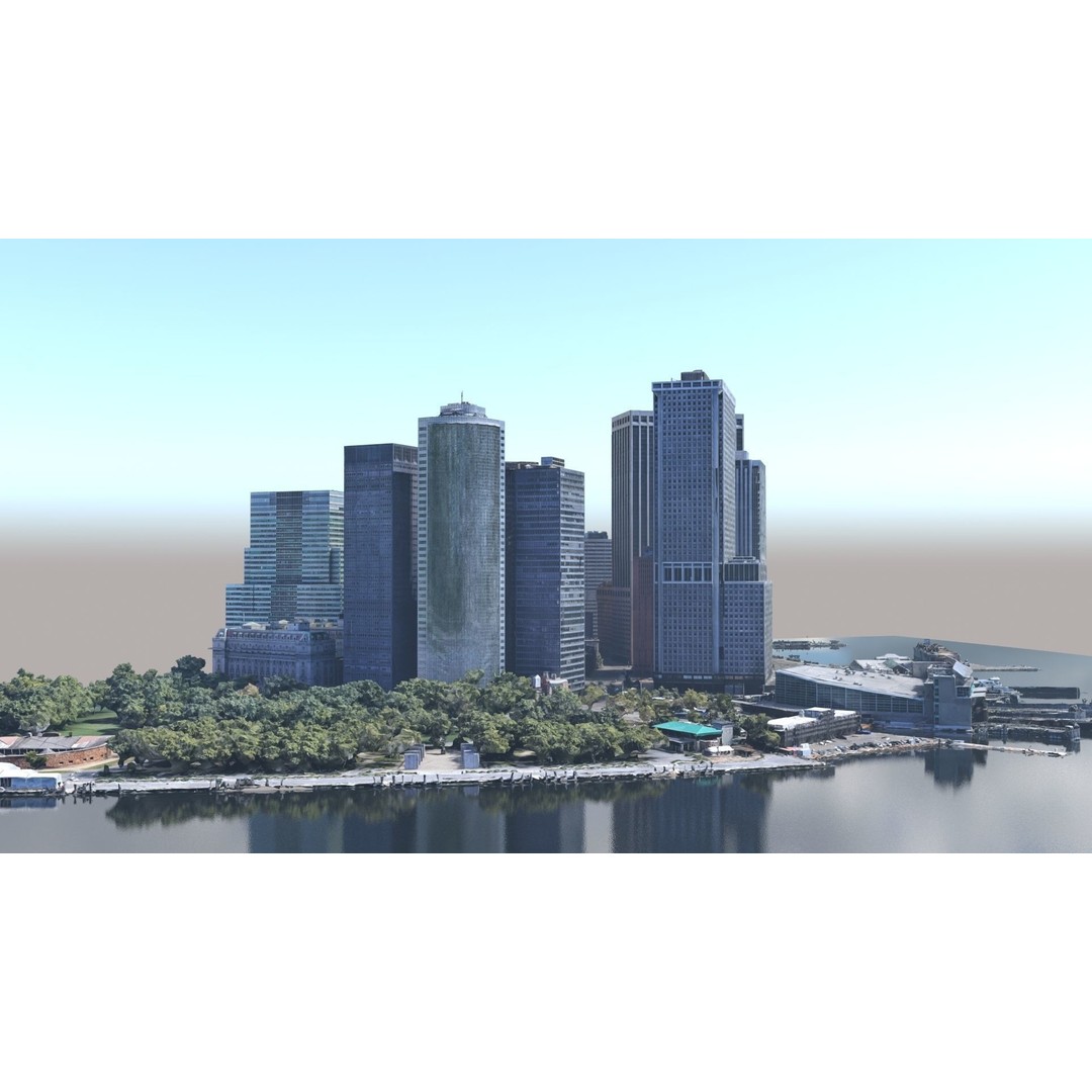 Lower Manhattan 3D Model – Low Poly Cityscape, FBX, OBJ - View 4