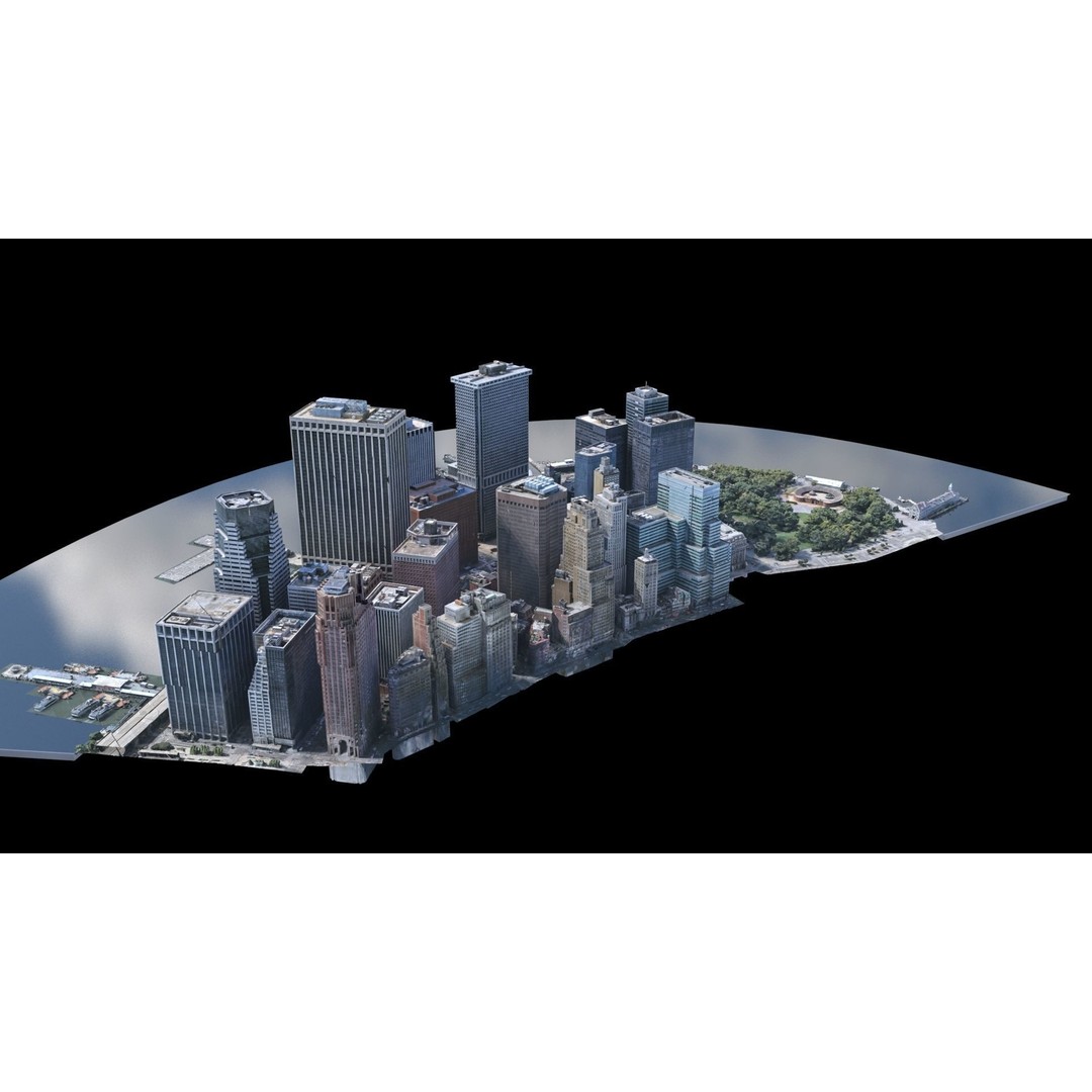 Lower Manhattan 3D Model – Low Poly Cityscape, FBX, OBJ - View 42