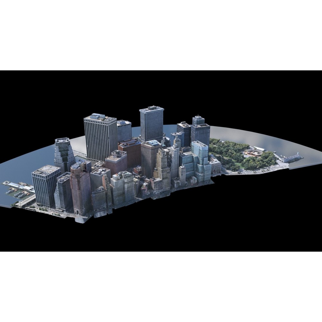 Lower Manhattan 3D Model – Low Poly Cityscape, FBX, OBJ - View 43
