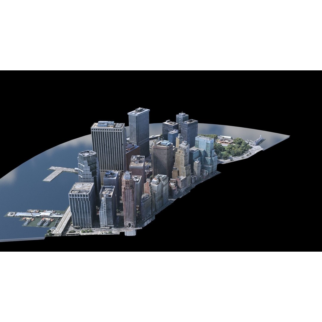 Lower Manhattan 3D Model – Low Poly Cityscape, FBX, OBJ - View 44