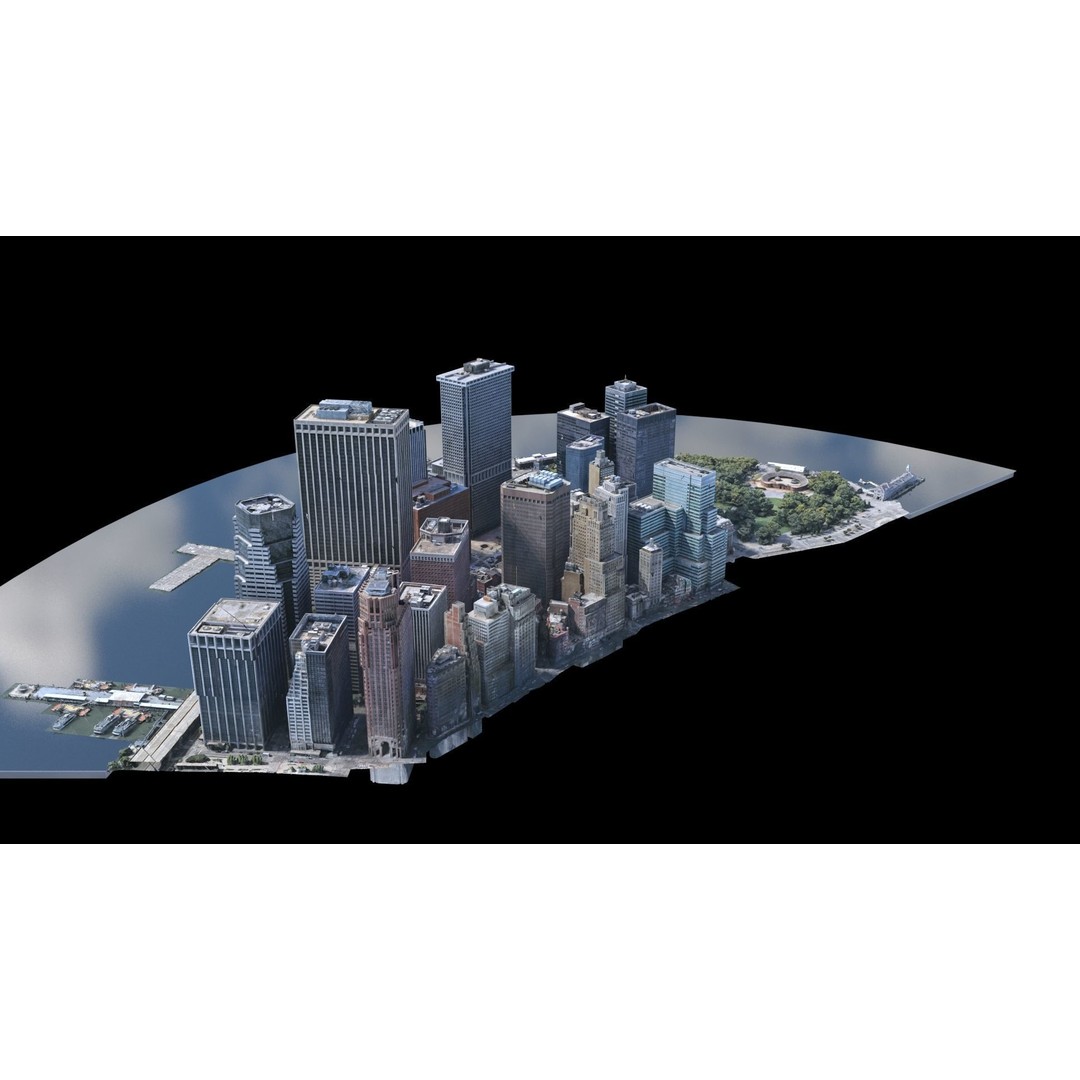 Lower Manhattan 3D Model – Low Poly Cityscape, FBX, OBJ - View 45