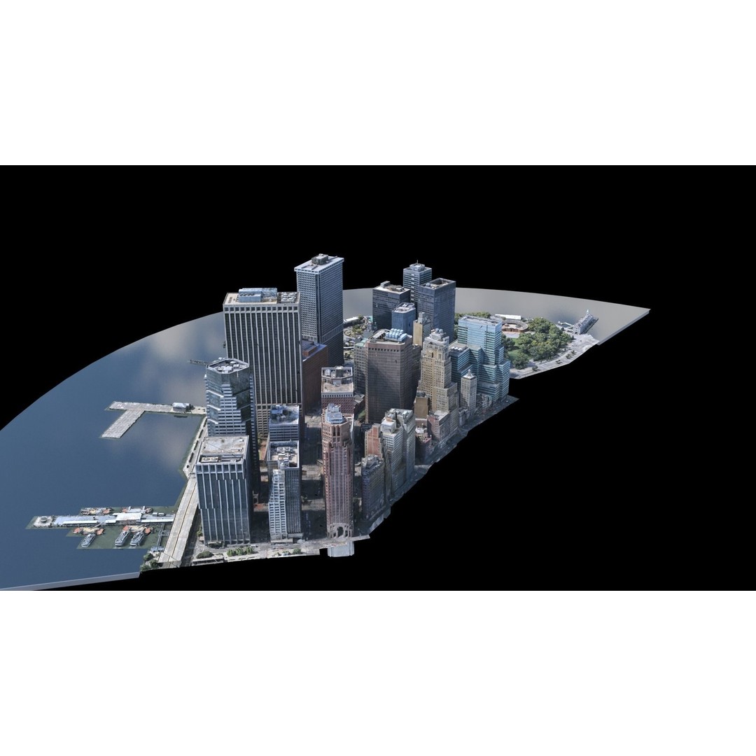 Lower Manhattan 3D Model – Low Poly Cityscape, FBX, OBJ - View 47