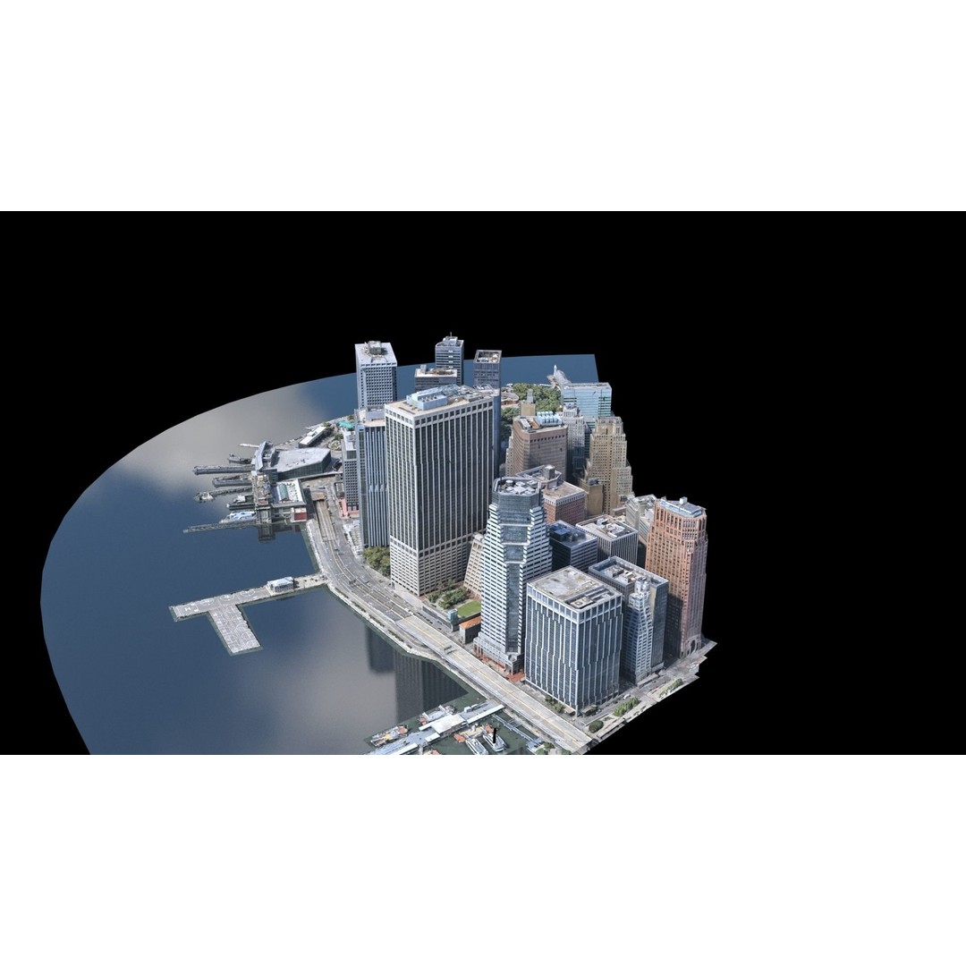 Lower Manhattan 3D Model – Low Poly Cityscape, FBX, OBJ - View 49