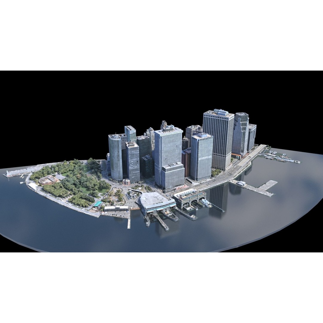 Lower Manhattan 3D Model – Low Poly Cityscape, FBX, OBJ - View 5
