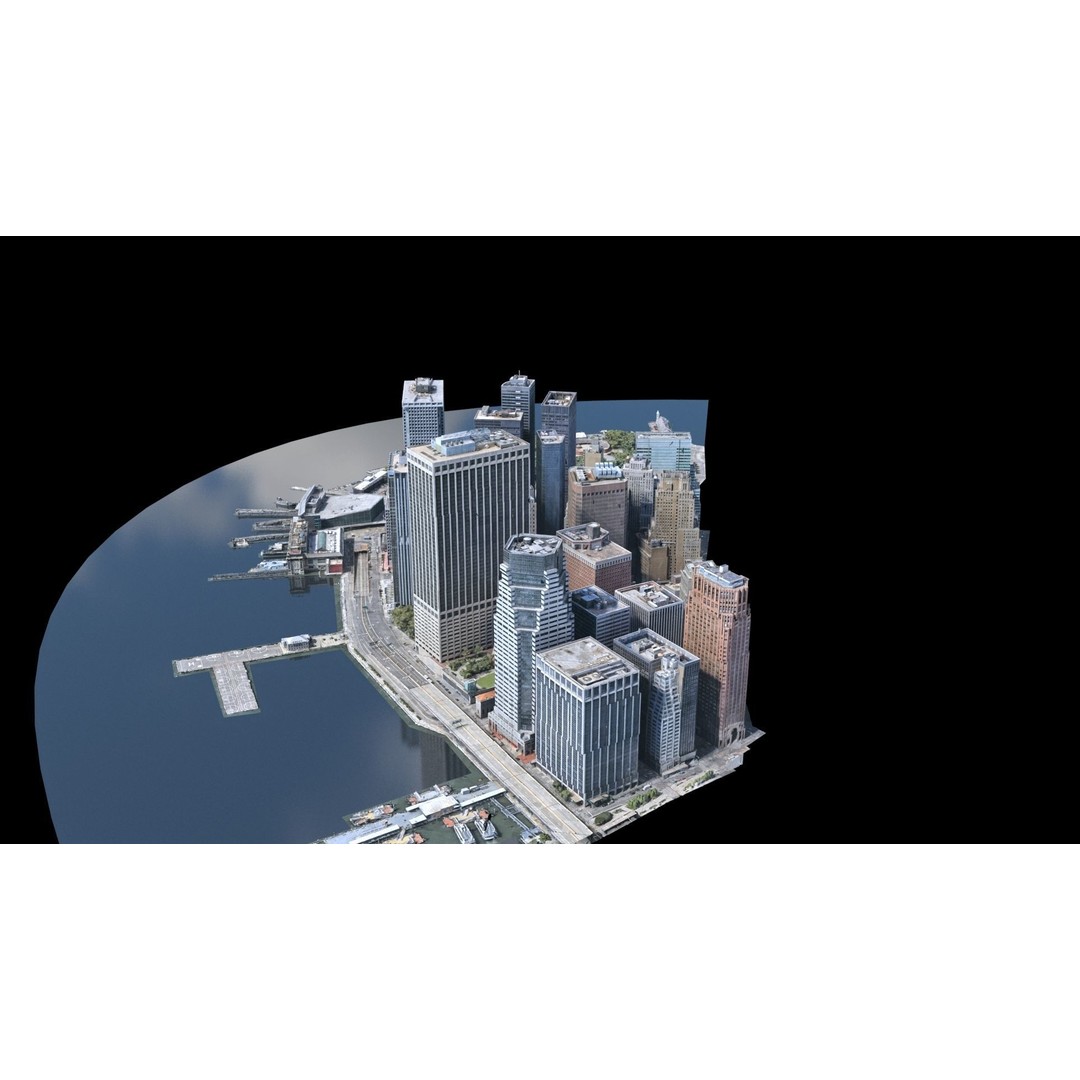 Lower Manhattan 3D Model – Low Poly Cityscape, FBX, OBJ - View 51