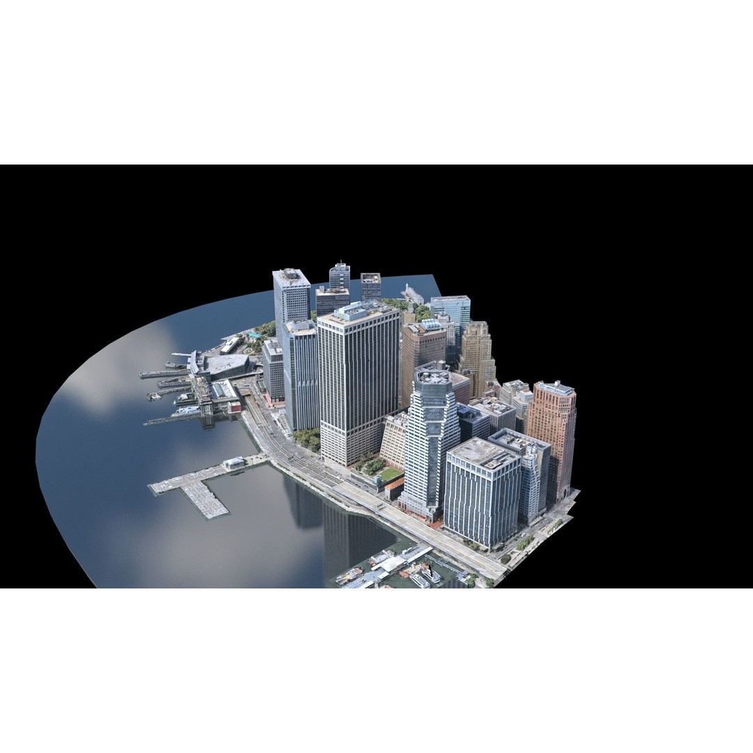 Lower Manhattan 3D Model – Low Poly Cityscape, FBX, OBJ - View 52