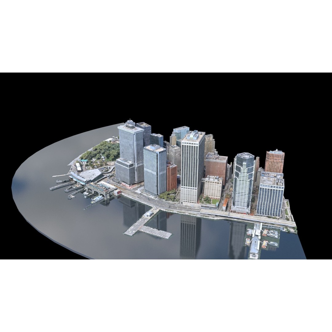 Lower Manhattan 3D Model – Low Poly Cityscape, FBX, OBJ - View 53