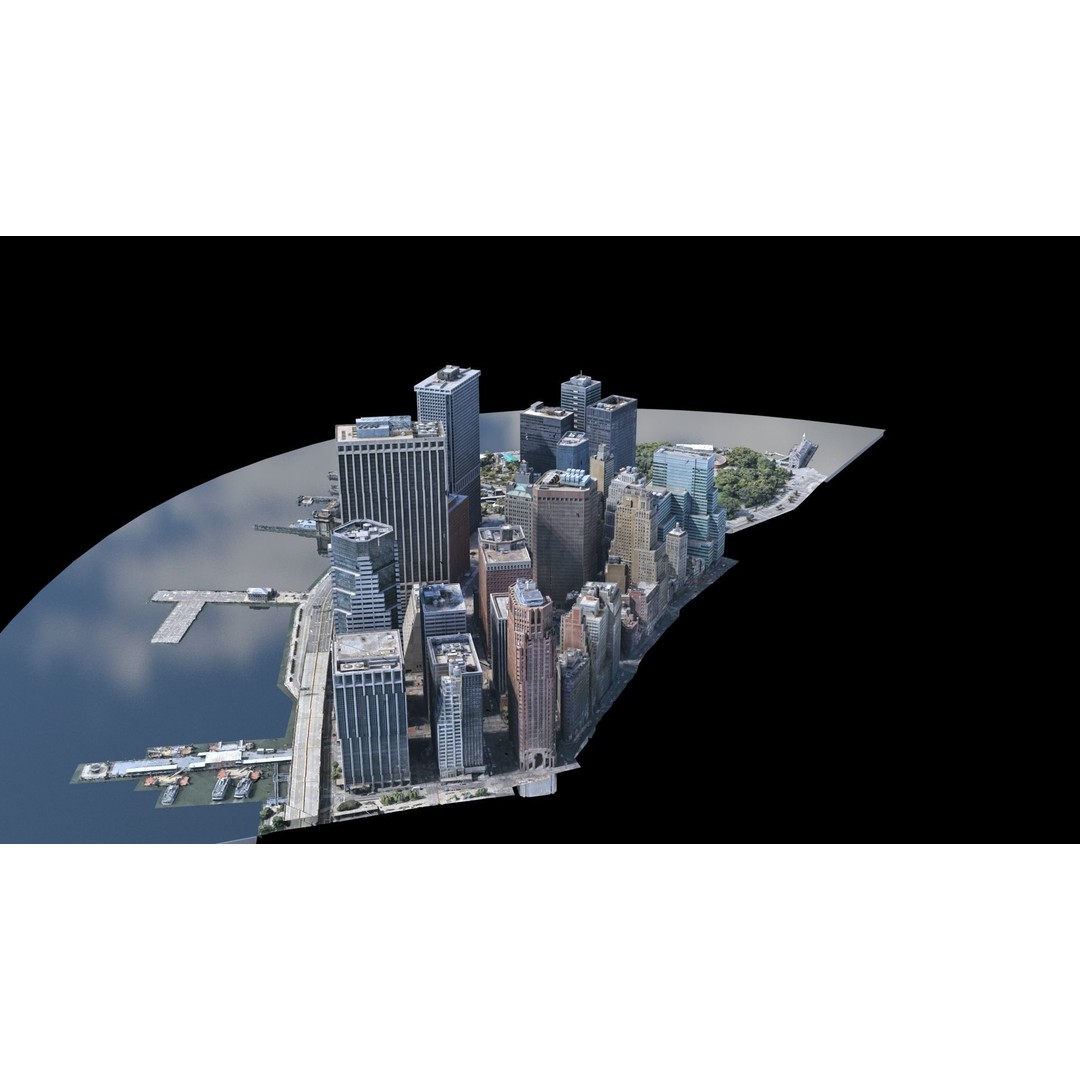 Lower Manhattan 3D Model – Low Poly Cityscape, FBX, OBJ - View 54