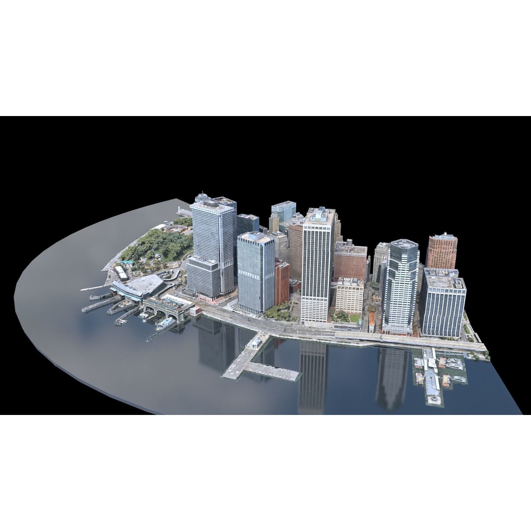Lower Manhattan 3D Model – Low Poly Cityscape, FBX, OBJ - View 55