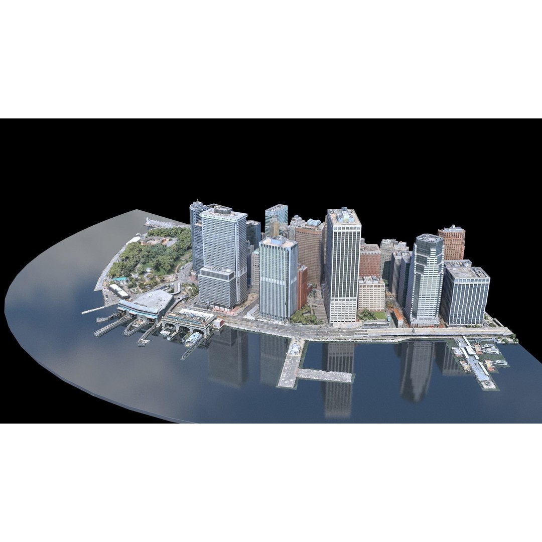 Lower Manhattan 3D Model – Low Poly Cityscape, FBX, OBJ - View 56