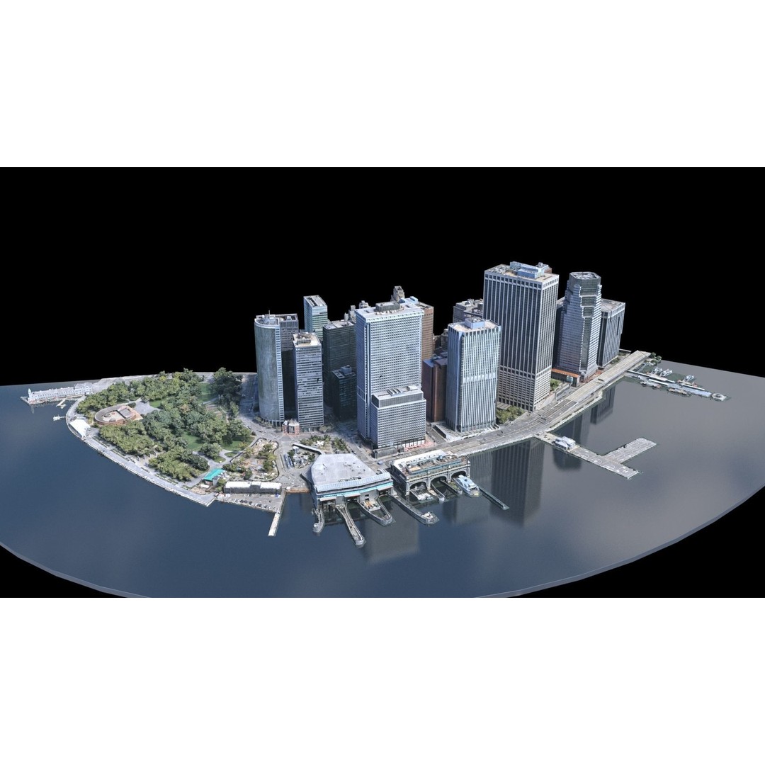 Lower Manhattan 3D Model – Low Poly Cityscape, FBX, OBJ - View 6