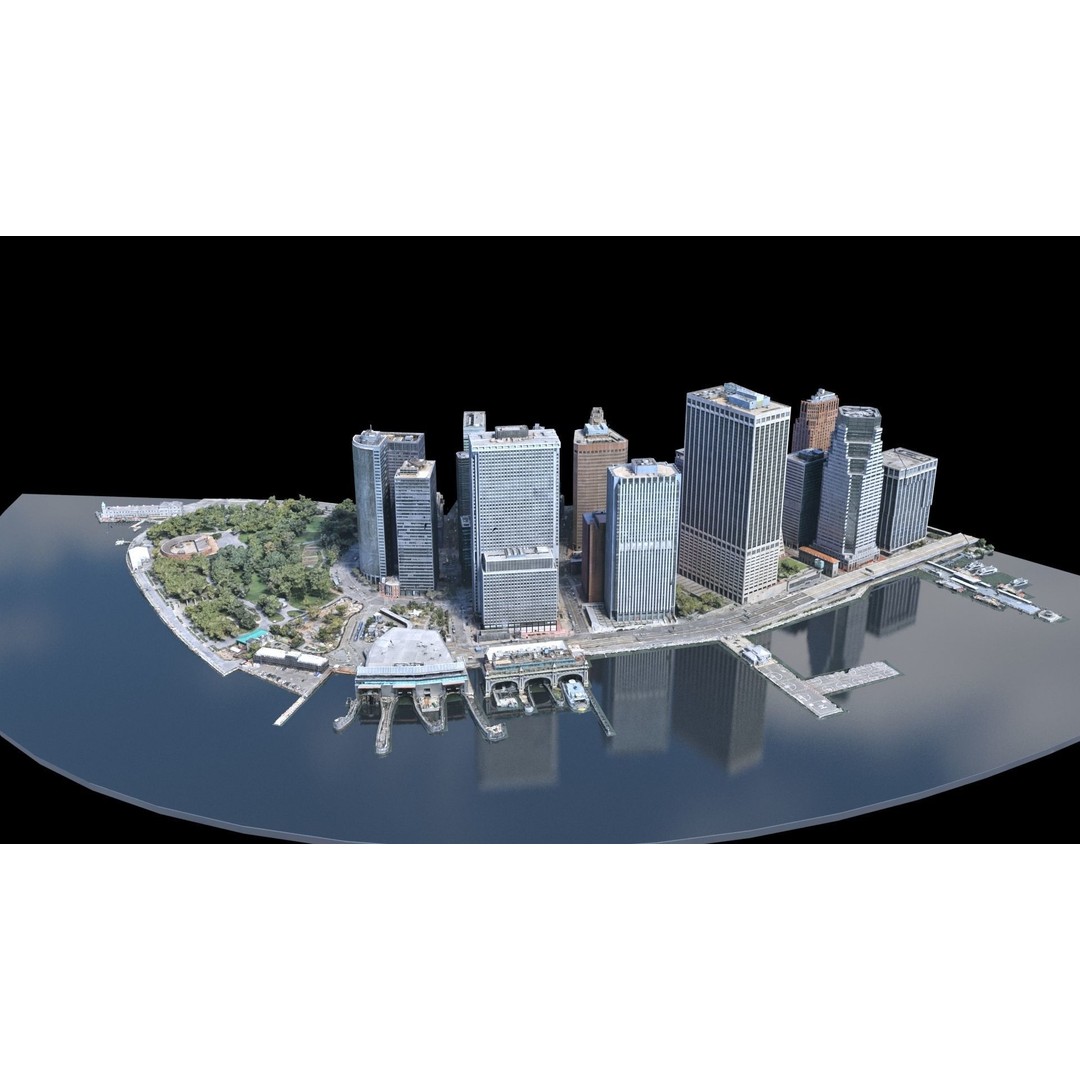 Lower Manhattan 3D Model – Low Poly Cityscape, FBX, OBJ - View 60