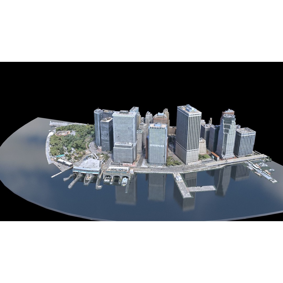 Lower Manhattan 3D Model – Low Poly Cityscape, FBX, OBJ - View 63