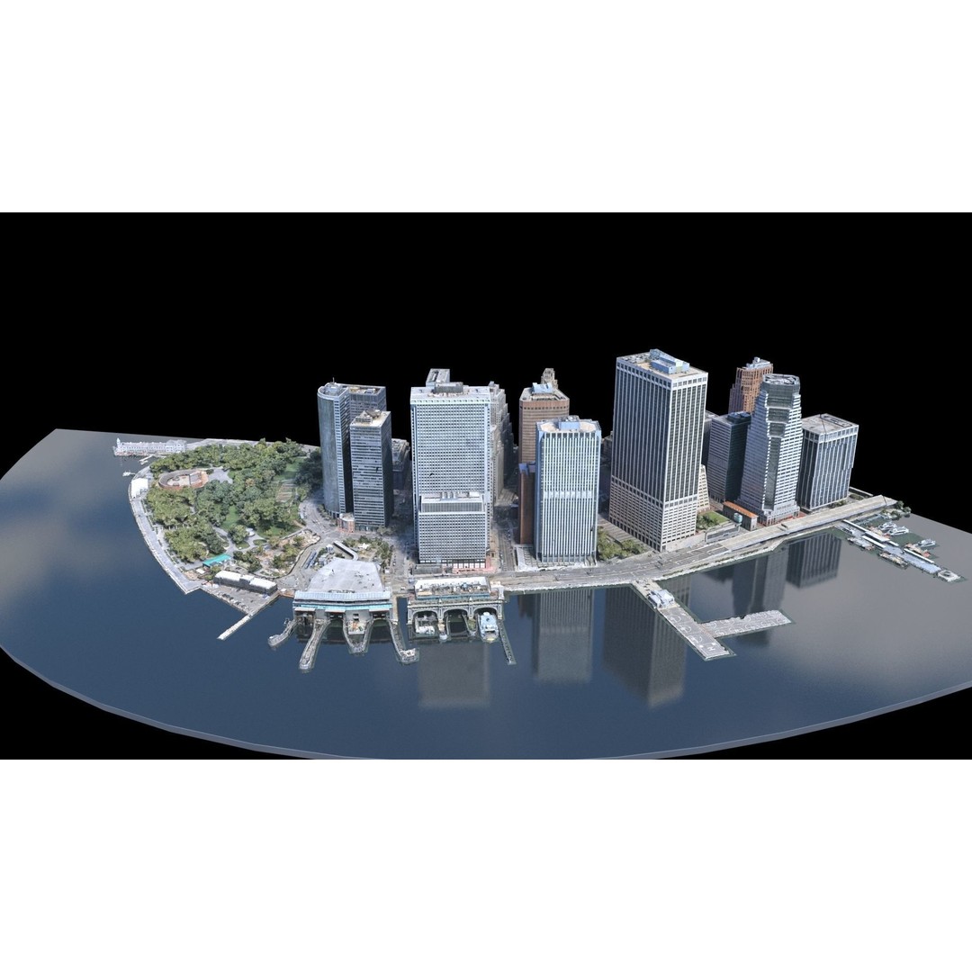 Lower Manhattan 3D Model – Low Poly Cityscape, FBX, OBJ - View 65