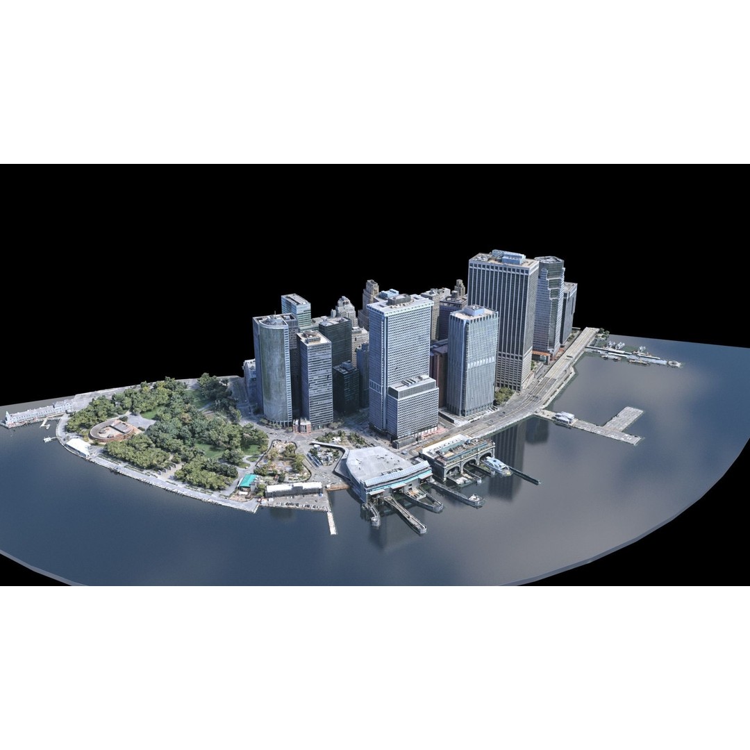 Lower Manhattan 3D Model – Low Poly Cityscape, FBX, OBJ - View 8