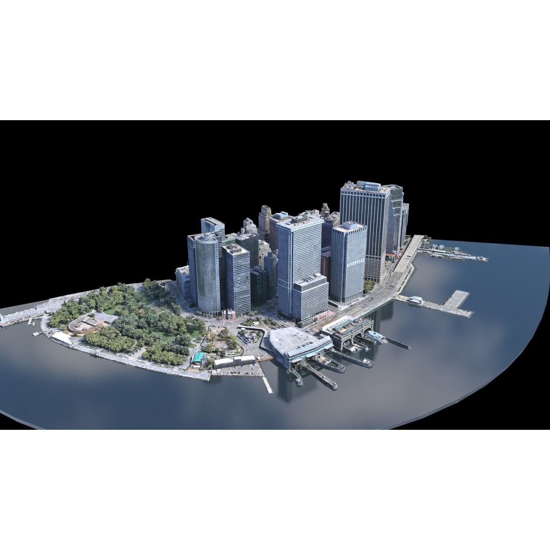 Lower Manhattan 3D Model – Low Poly Cityscape, FBX, OBJ - View 9