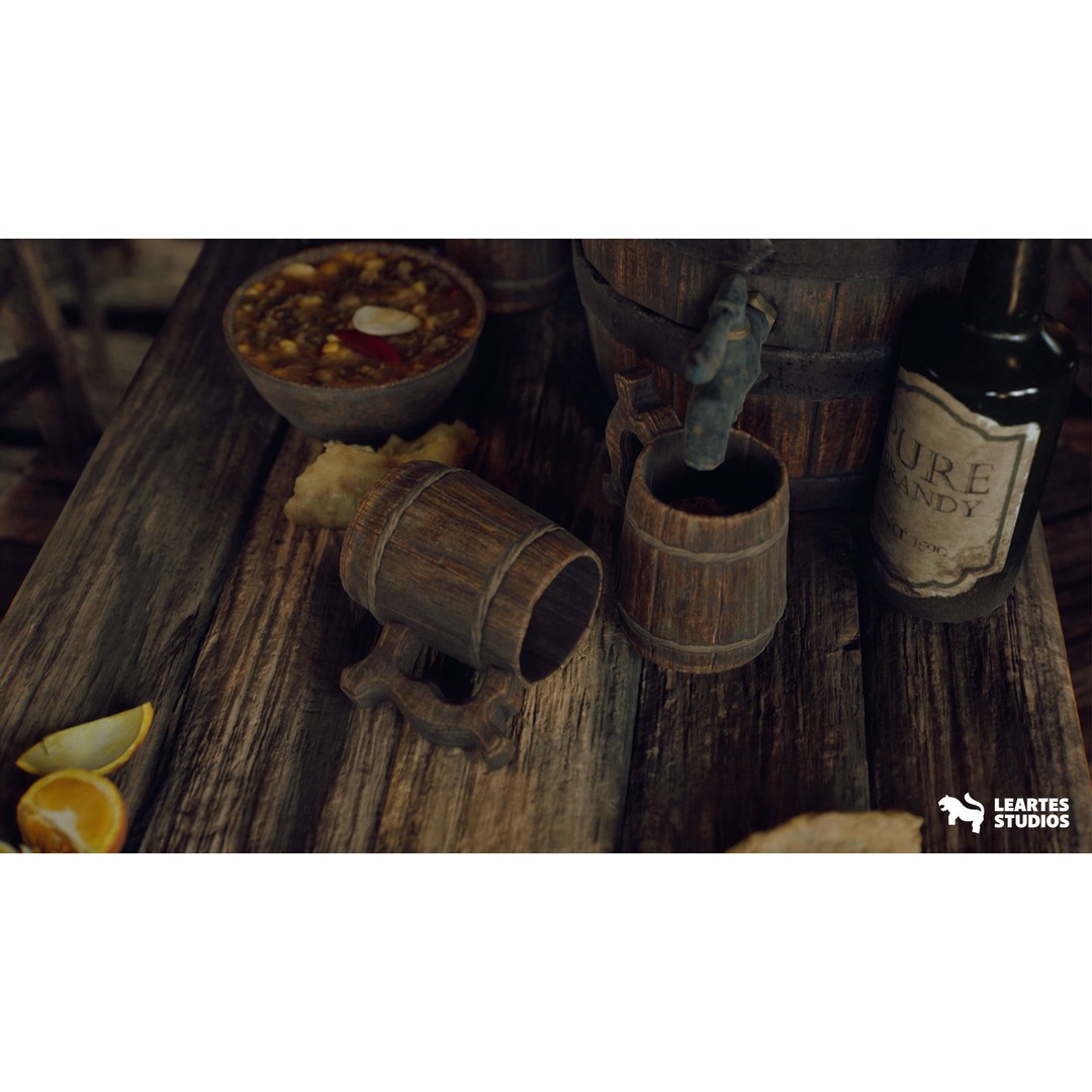 Pirate Tavern 3D Model – Low Poly Game Ready Asset, FBX, PBR - View 18