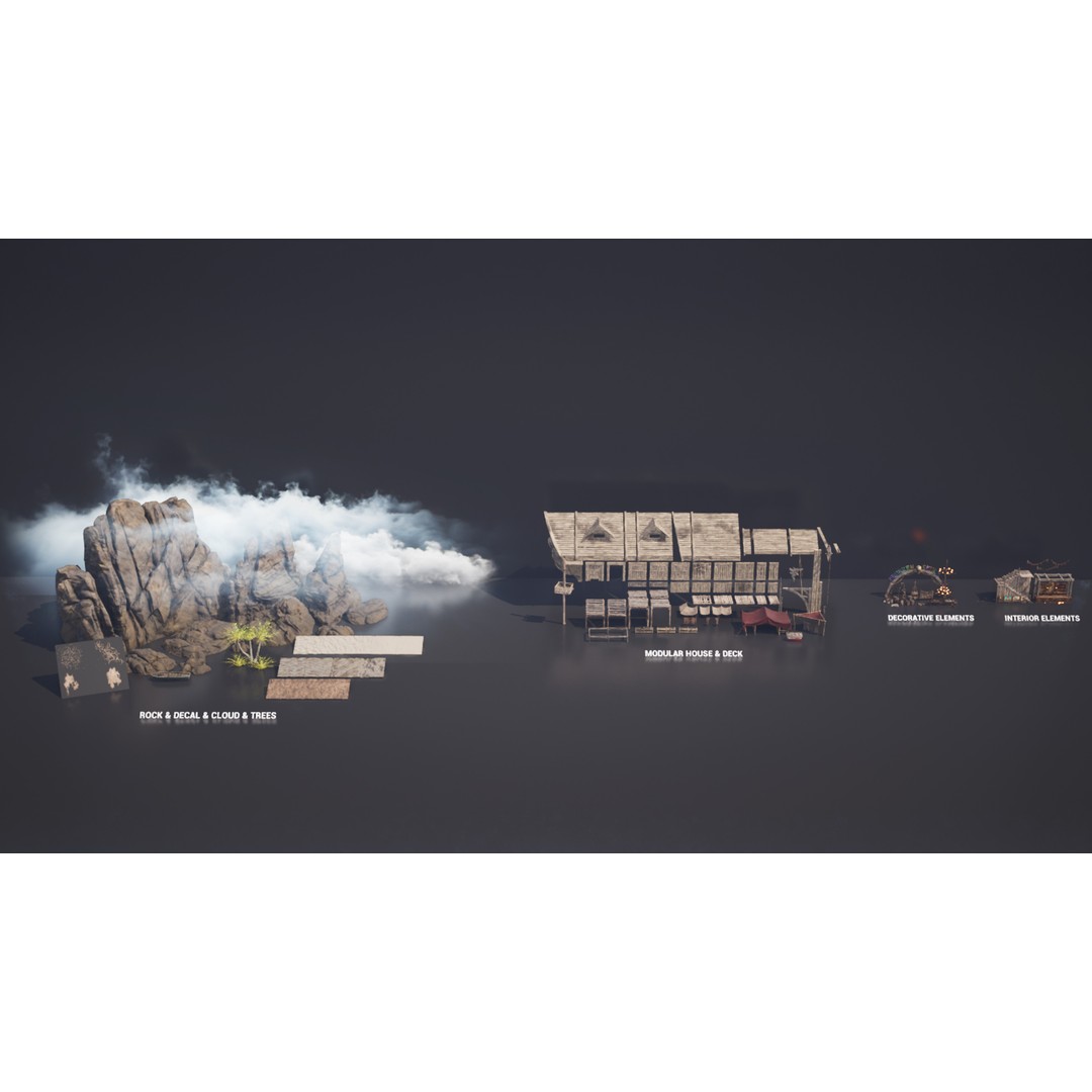 Pirate Tavern 3D Model – Low Poly Game Ready Asset, FBX, PBR - View 19