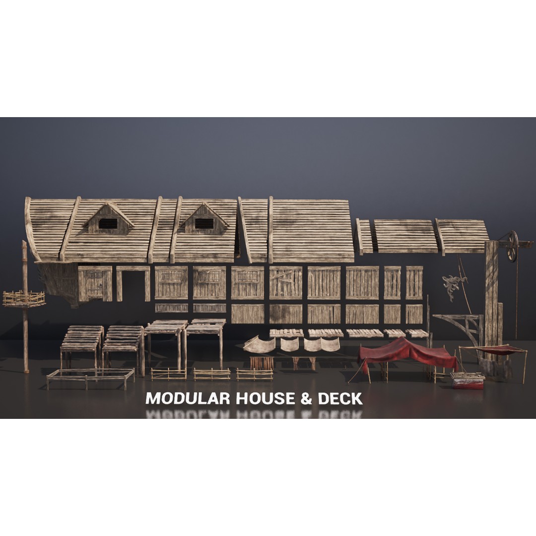 Pirate Tavern 3D Model – Low Poly Game Ready Asset, FBX, PBR - View 21