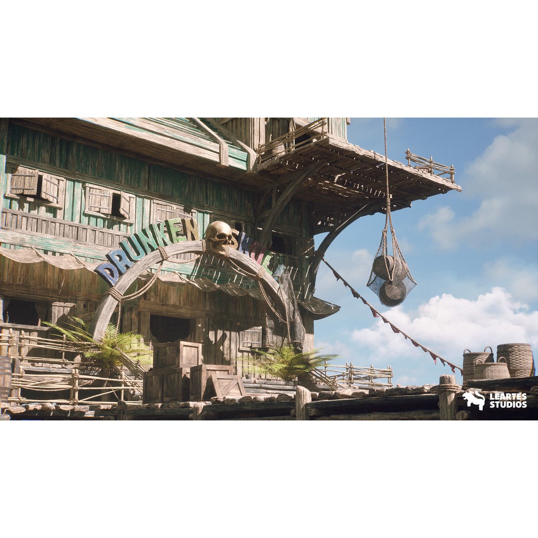Pirate Tavern 3D Model – Low Poly Game Ready Asset, FBX, PBR - View 3