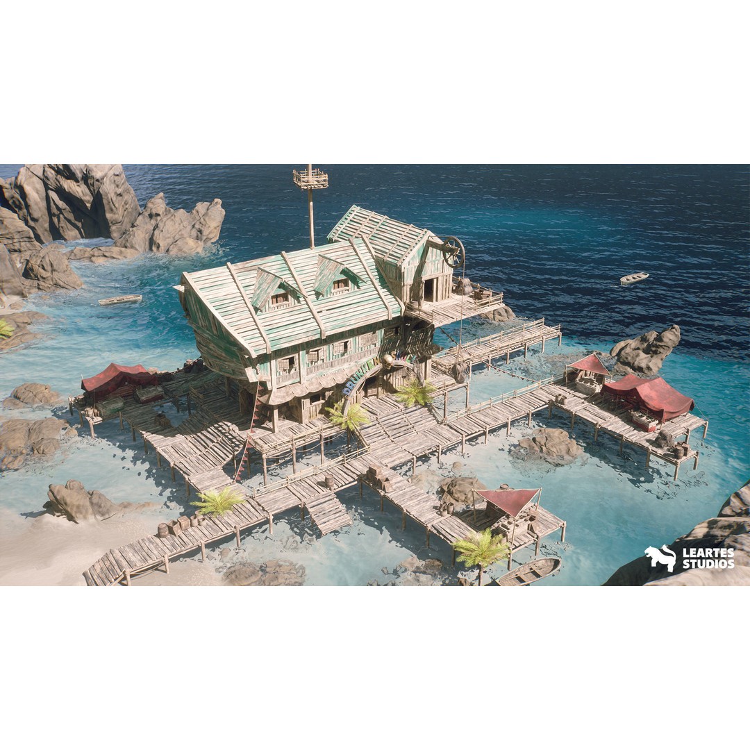 Pirate Tavern 3D Model – Low Poly Game Ready Asset, FBX, PBR - View 4
