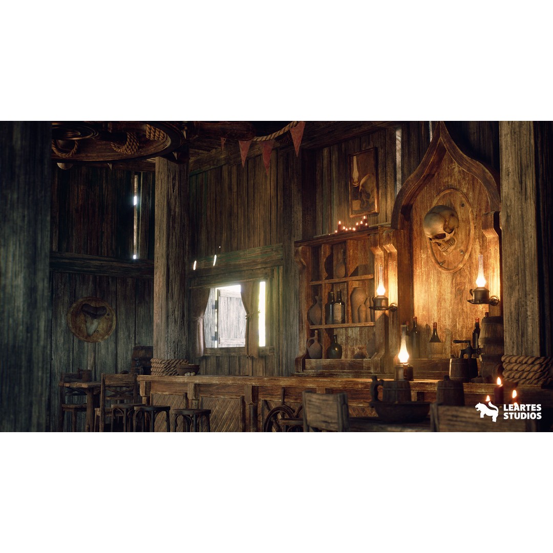 Pirate Tavern 3D Model – Low Poly Game Ready Asset, FBX, PBR - View 7