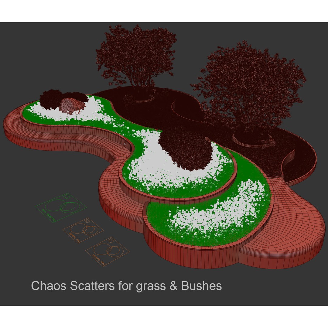 Landscaping Figure 3D Model – Waterfall Scene with Plants, FBX - View 12