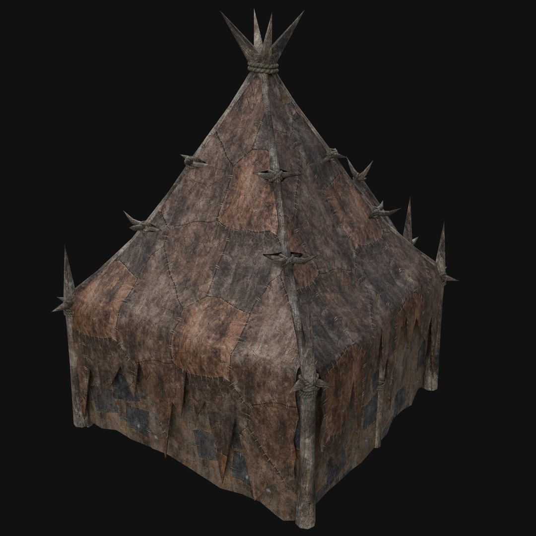 Orcish Tent 3D Model – Low Poly Game Ready Collection, FBX, OBJ - View 12