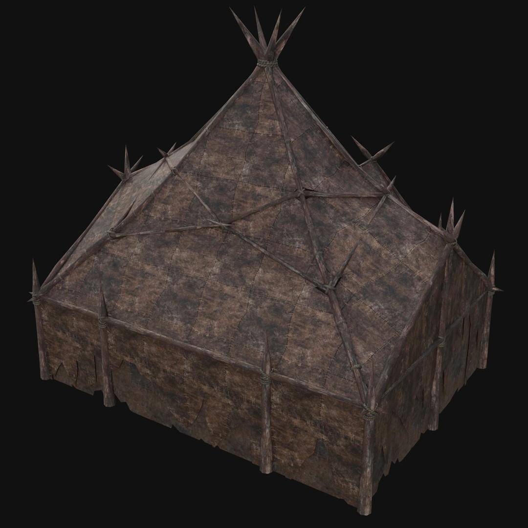 Orcish Tent 3D Model – Low Poly Game Ready Collection, FBX, OBJ - View 13