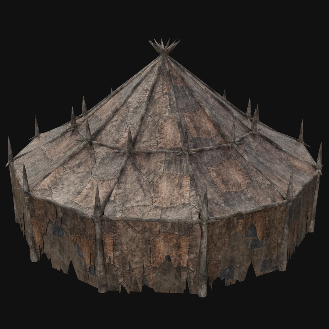 Orcish Tent 3D Model – Low Poly Game Ready Collection, FBX, OBJ - View 14