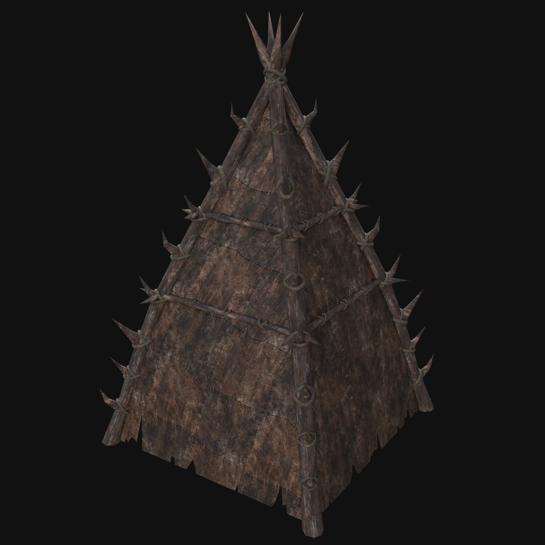 Orcish Tent 3D Model – Low Poly Game Ready Collection, FBX, OBJ - View 16