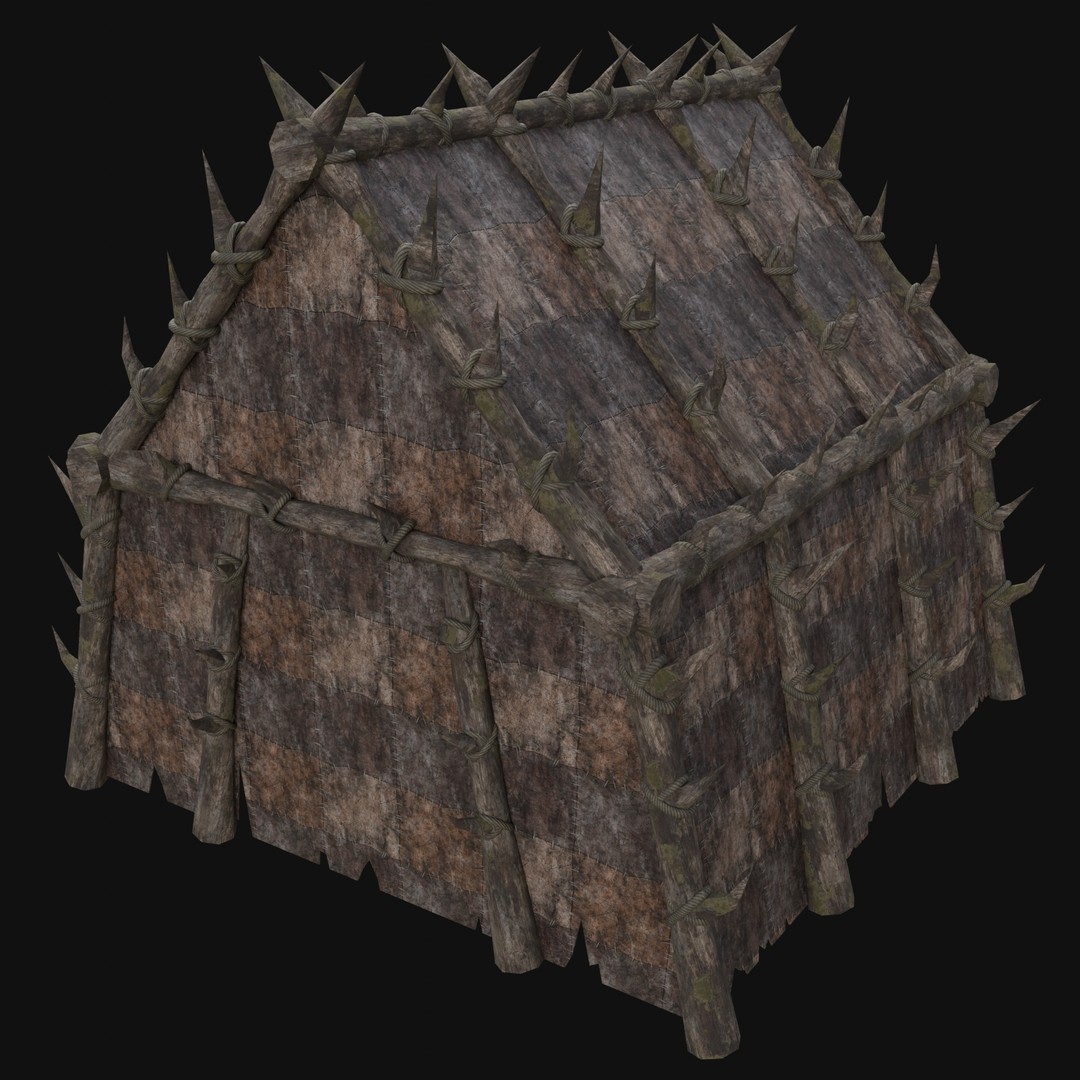 Orcish Tent 3D Model – Low Poly Game Ready Collection, FBX, OBJ - View 17