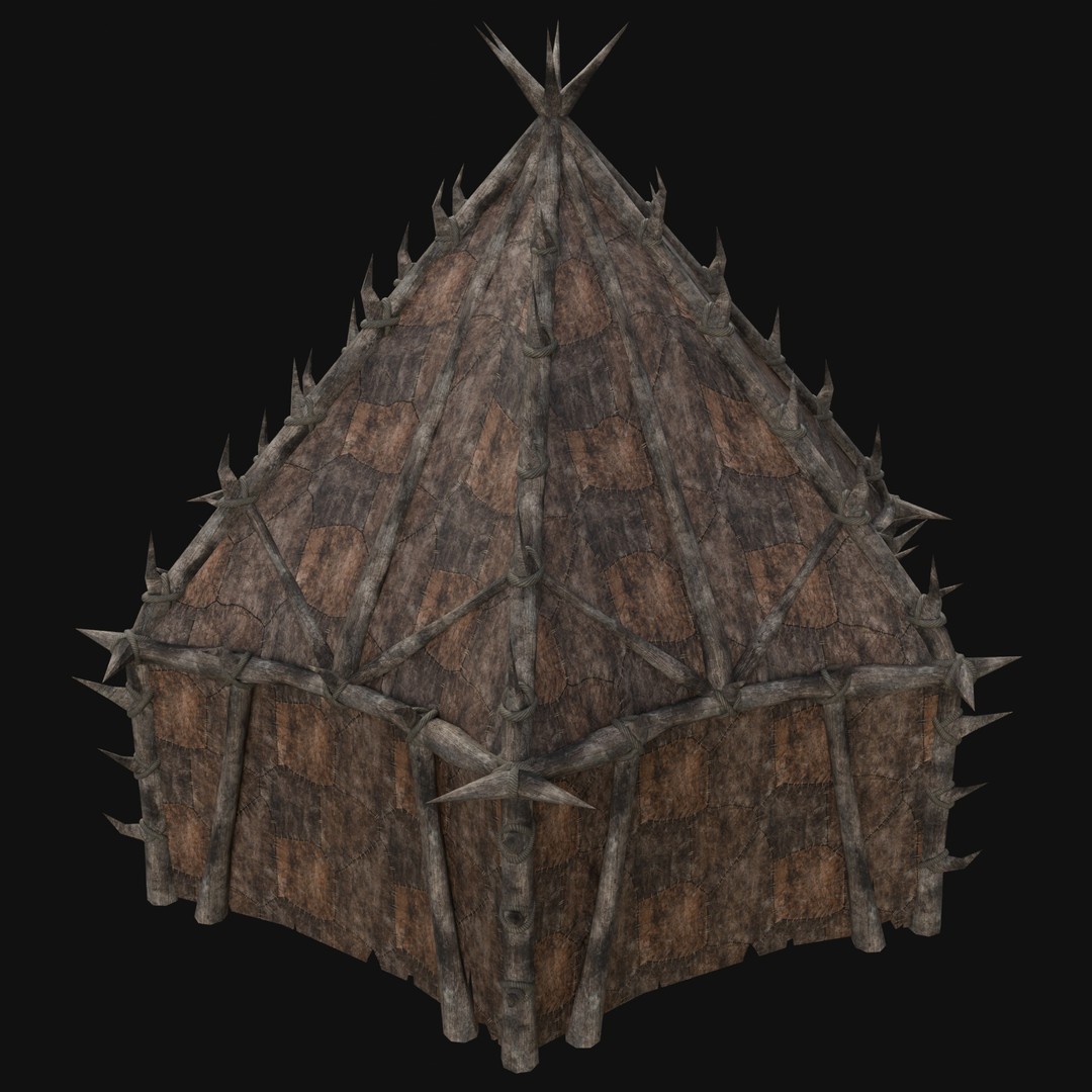 Orcish Tent 3D Model – Low Poly Game Ready Collection, FBX, OBJ - View 18