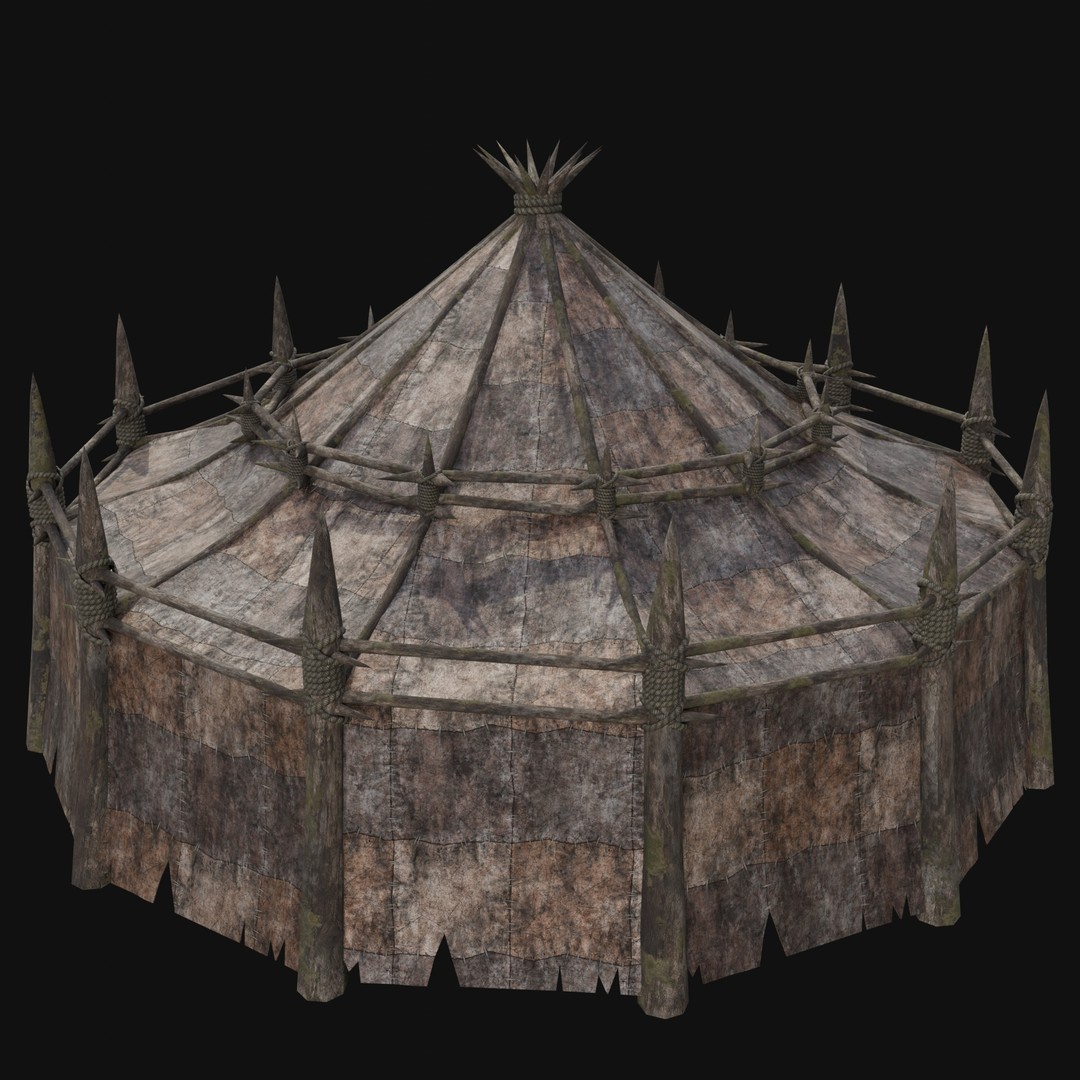 Orcish Tent 3D Model – Low Poly Game Ready Collection, FBX, OBJ - View 20