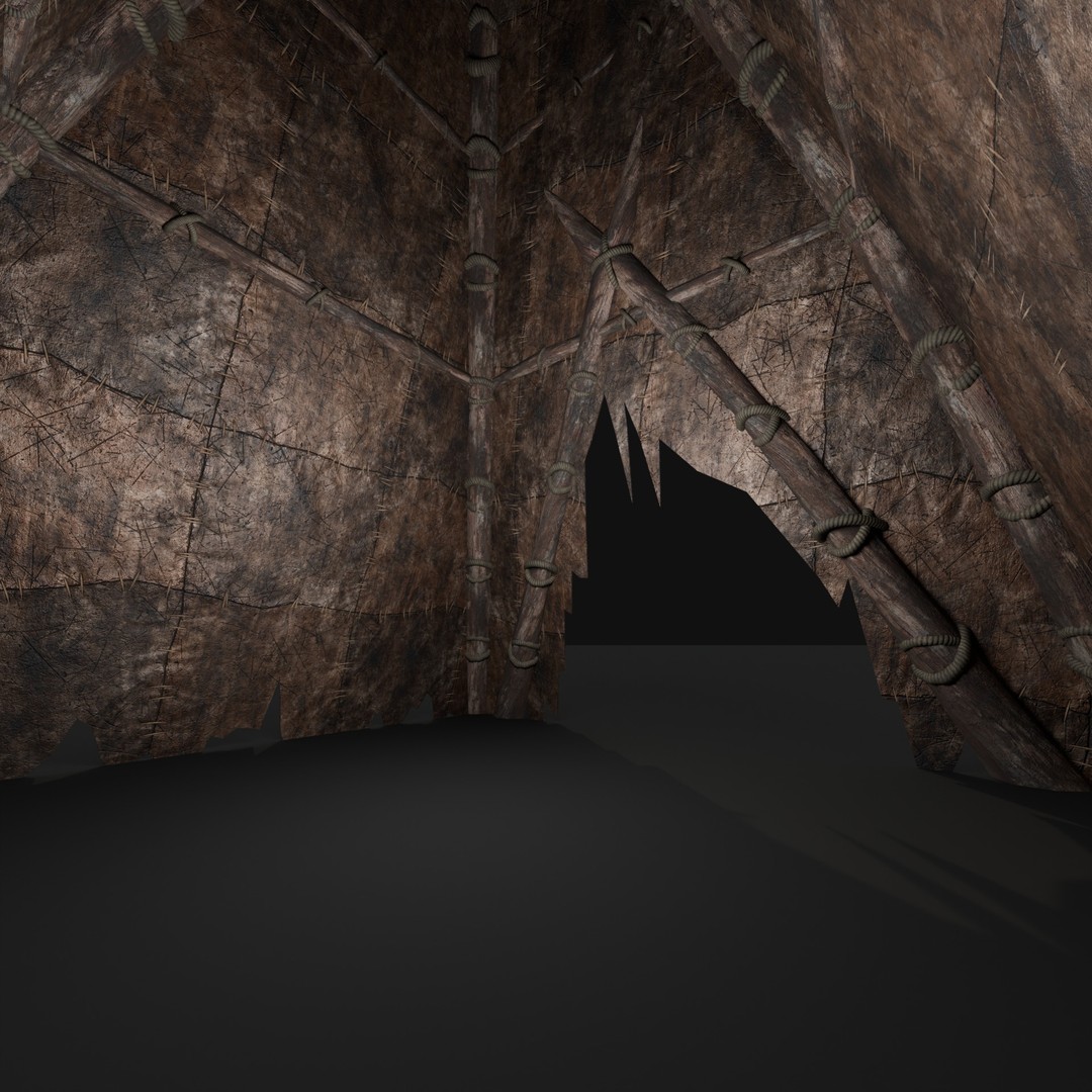 Orcish Tent 3D Model – Low Poly Game Ready Collection, FBX, OBJ - View 25