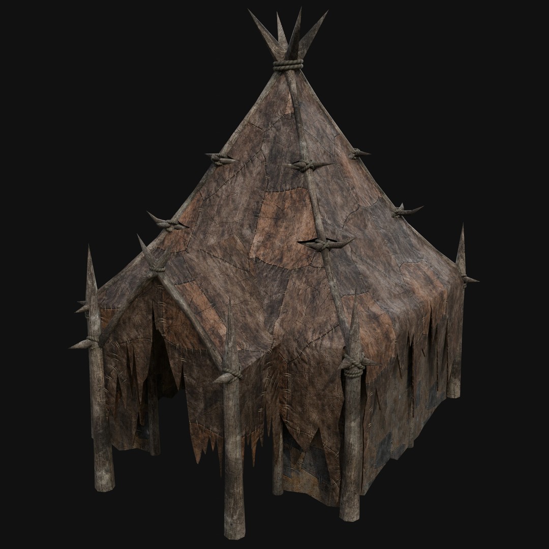 Orcish Tent 3D Model – Low Poly Game Ready Collection, FBX, OBJ - View 3