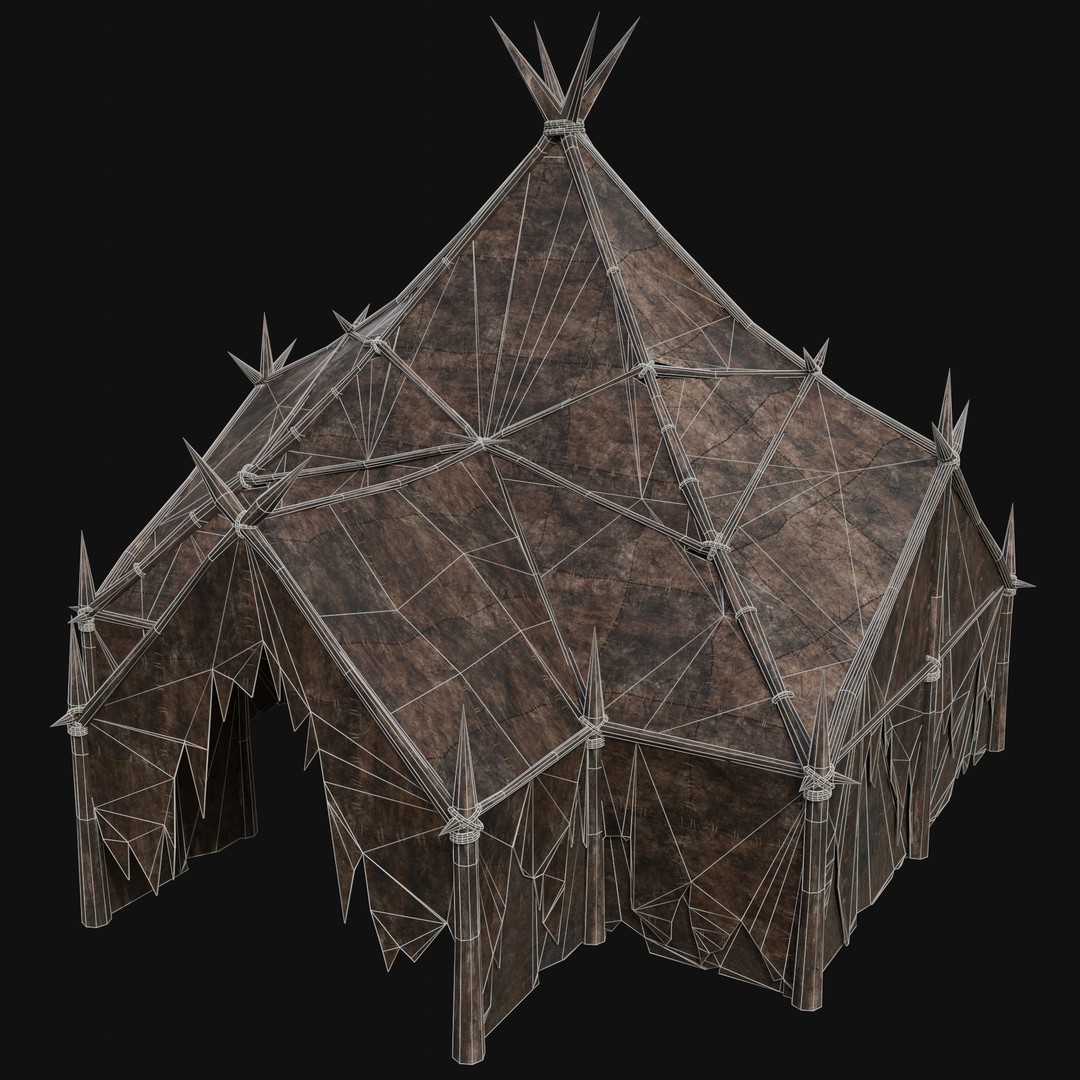 Orcish Tent 3D Model – Low Poly Game Ready Collection, FBX, OBJ - View 31