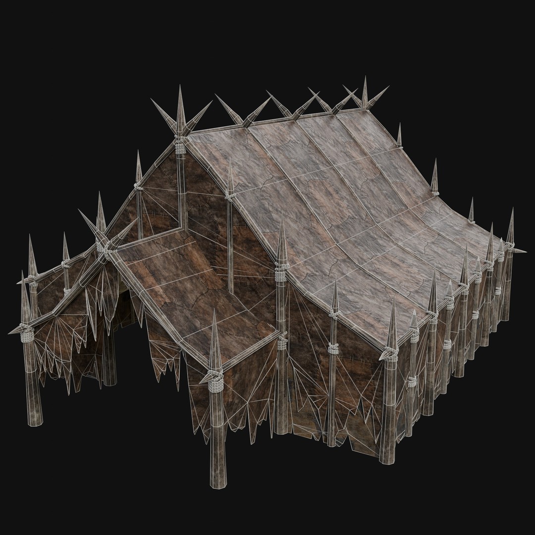 Orcish Tent 3D Model – Low Poly Game Ready Collection, FBX, OBJ - View 33