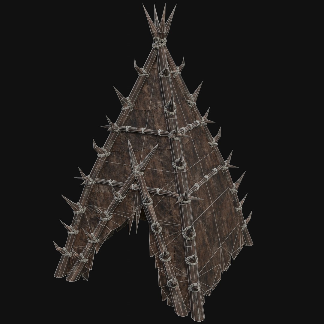 Orcish Tent 3D Model – Low Poly Game Ready Collection, FBX, OBJ - View 34