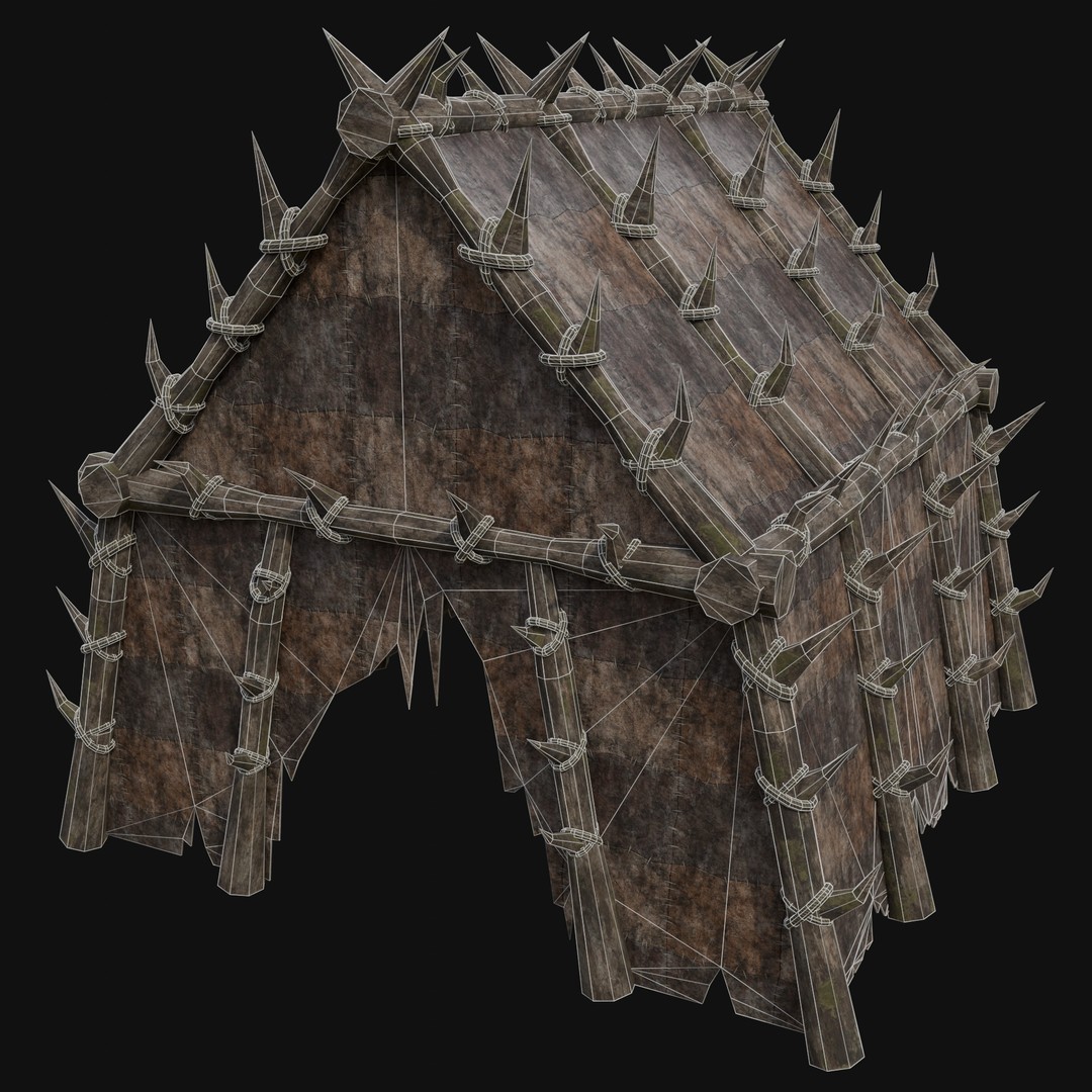 Orcish Tent 3D Model – Low Poly Game Ready Collection, FBX, OBJ - View 35