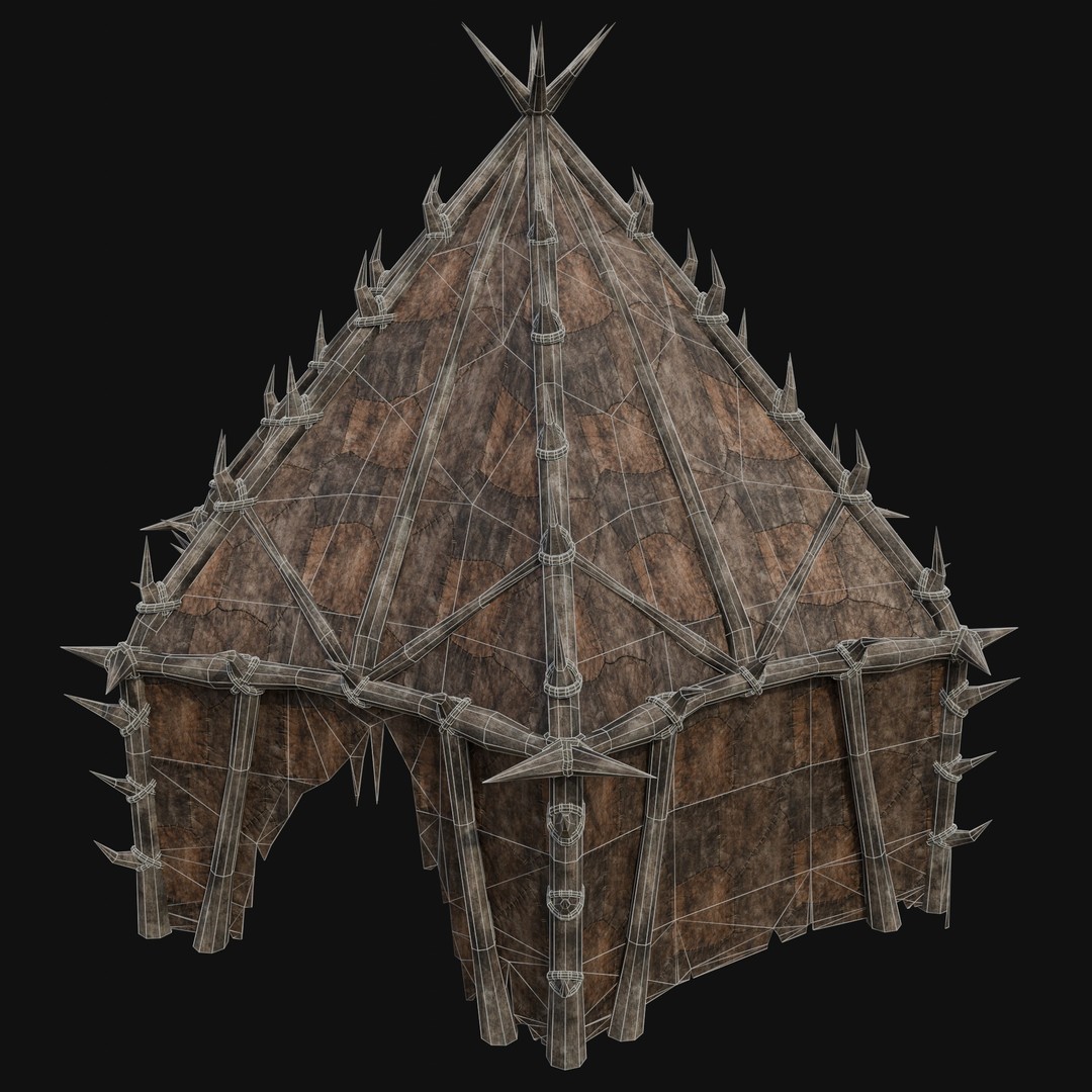 Orcish Tent 3D Model – Low Poly Game Ready Collection, FBX, OBJ - View 36