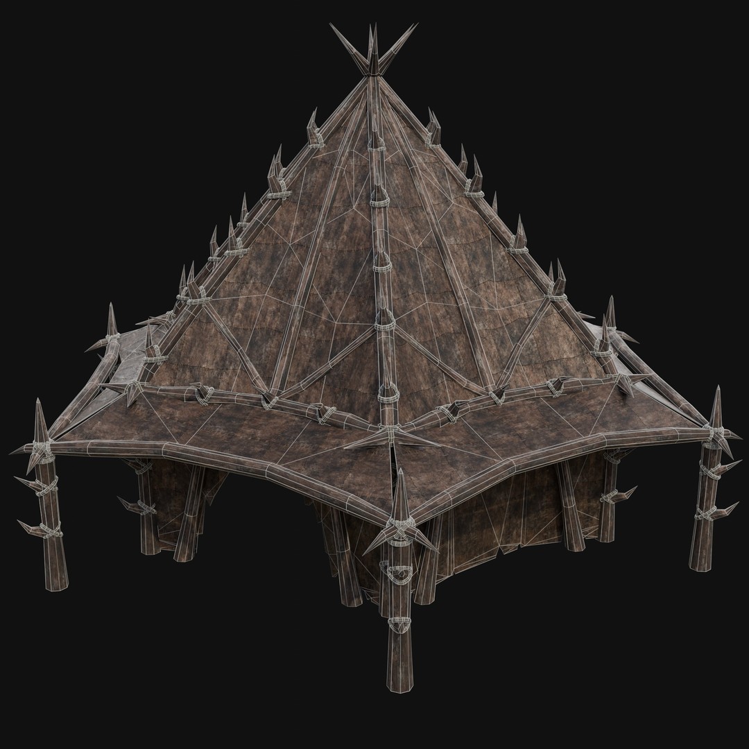 Orcish Tent 3D Model – Low Poly Game Ready Collection, FBX, OBJ - View 37
