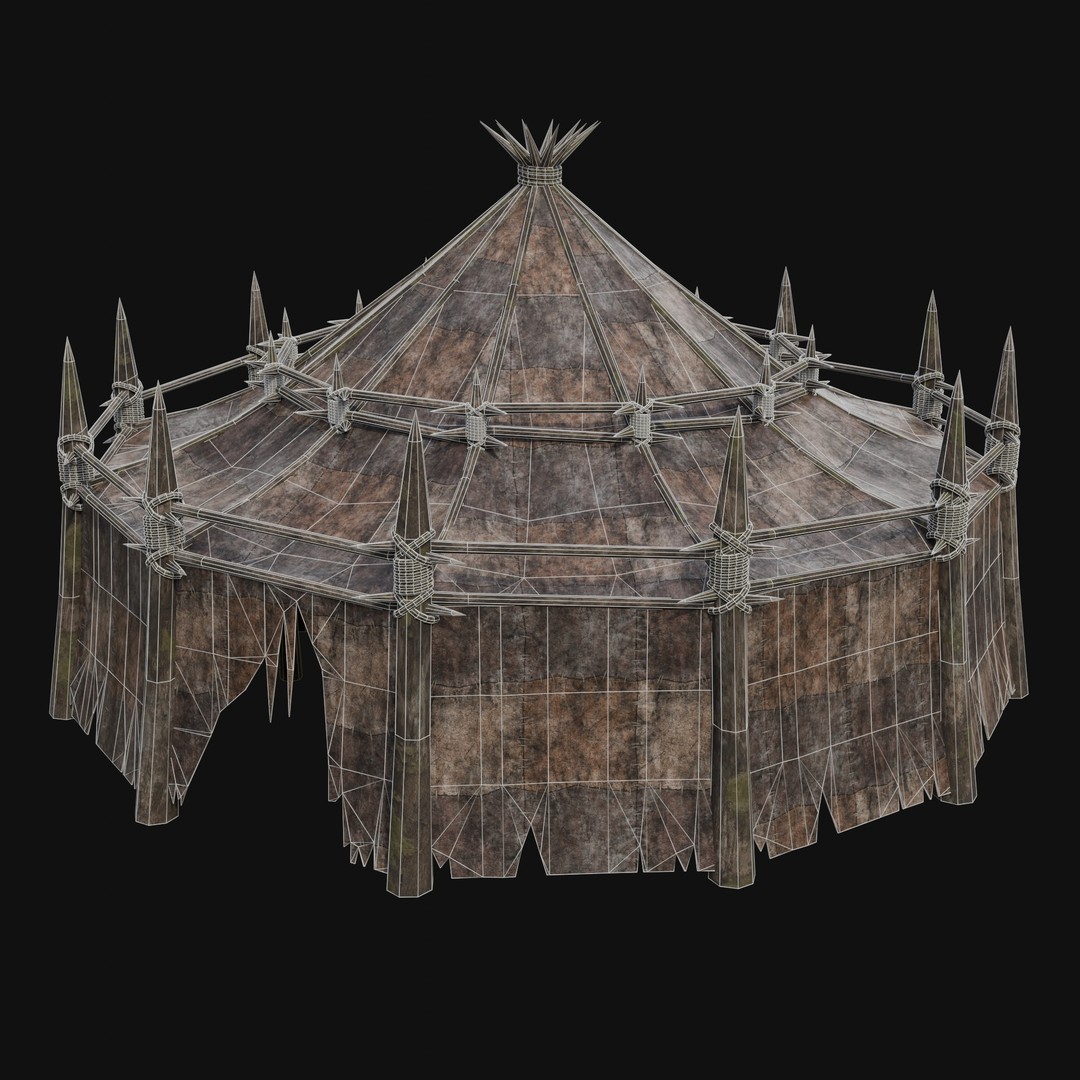 Orcish Tent 3D Model – Low Poly Game Ready Collection, FBX, OBJ - View 38