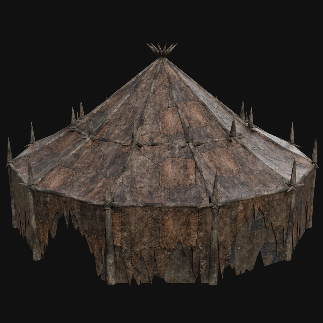 Orcish Tent 3D Model – Low Poly Game Ready Collection, FBX, OBJ - View 5