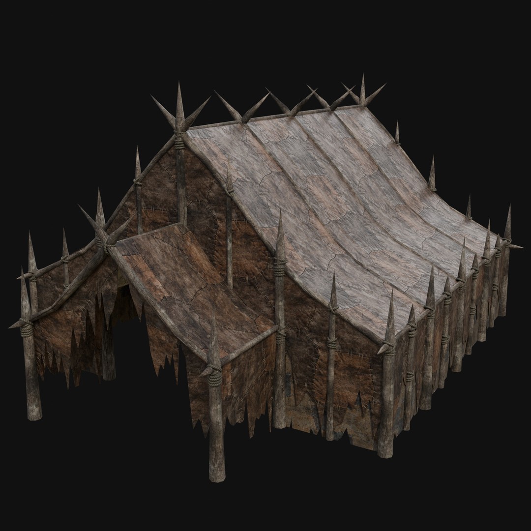 Orcish Tent 3D Model – Low Poly Game Ready Collection, FBX, OBJ - View 6