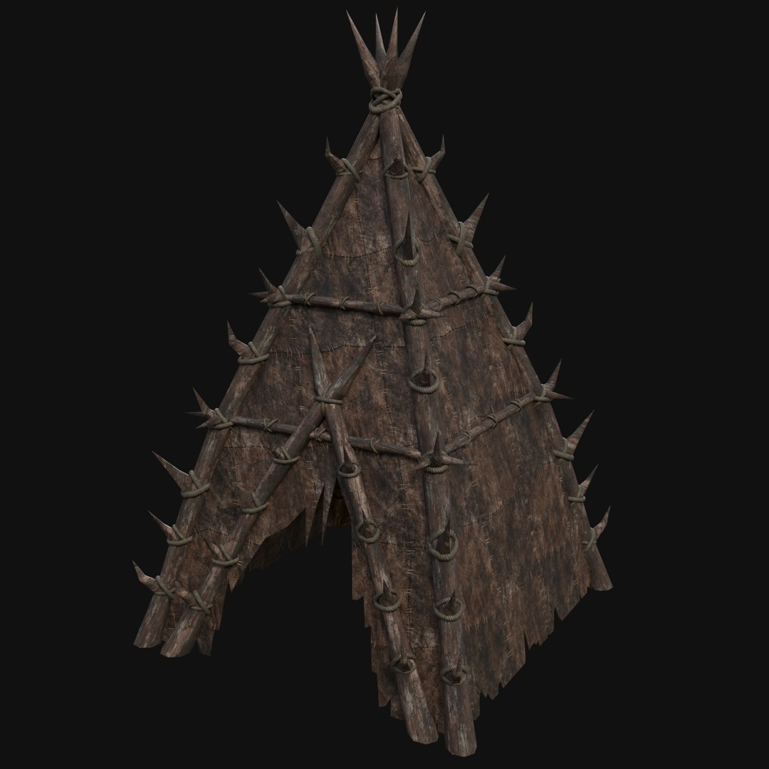 Orcish Tent 3D Model – Low Poly Game Ready Collection, FBX, OBJ - View 7
