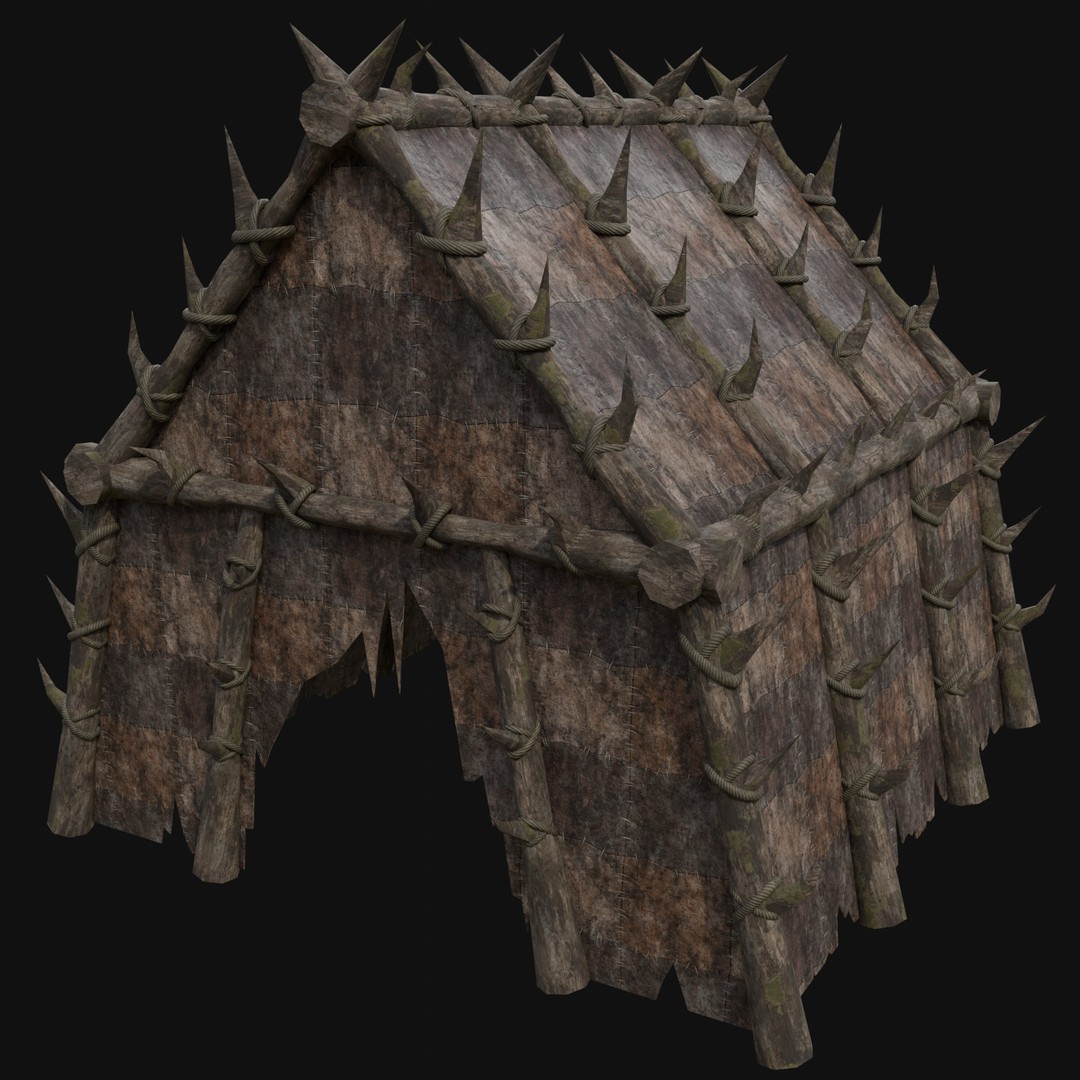 Orcish Tent 3D Model – Low Poly Game Ready Collection, FBX, OBJ - View 8