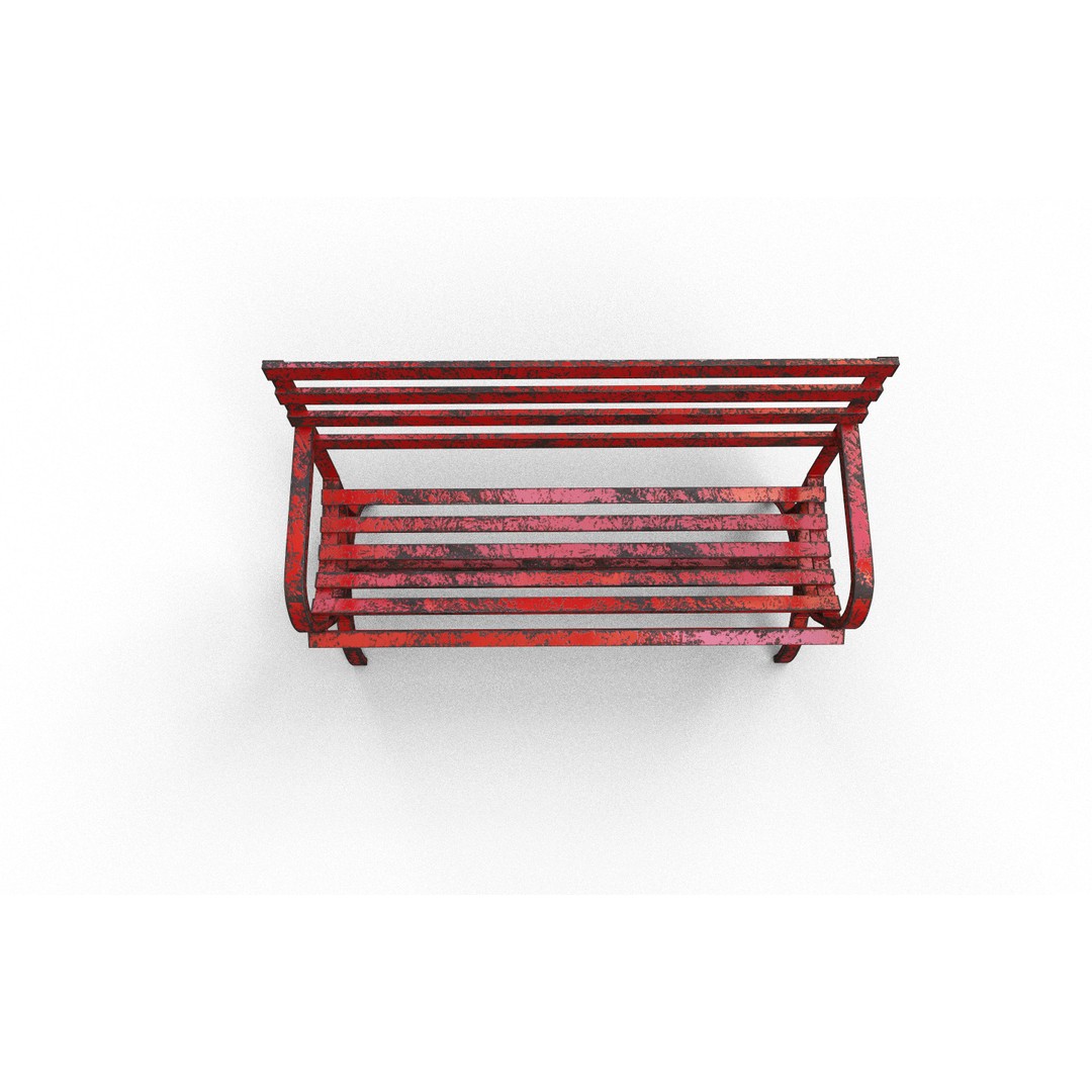 Very Old Street Bench 3D Model – Low Poly Game Asset, FBX, PBR Textures