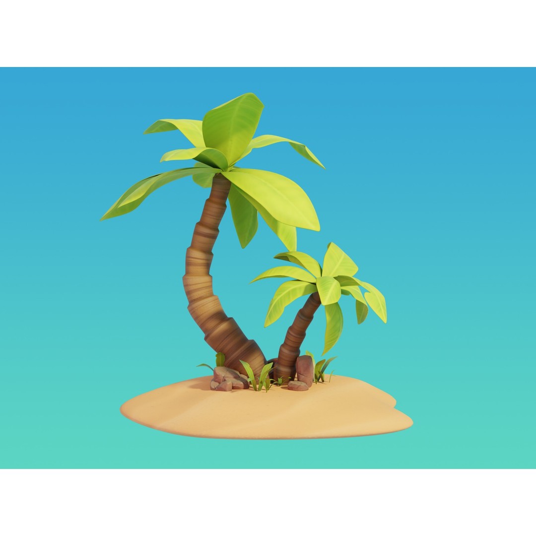 Summer Beach Props 3D Model – Cartoon Style, PBR Textures, FBX - View 13
